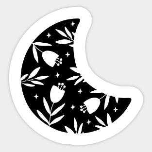 Floral Moon Sticker